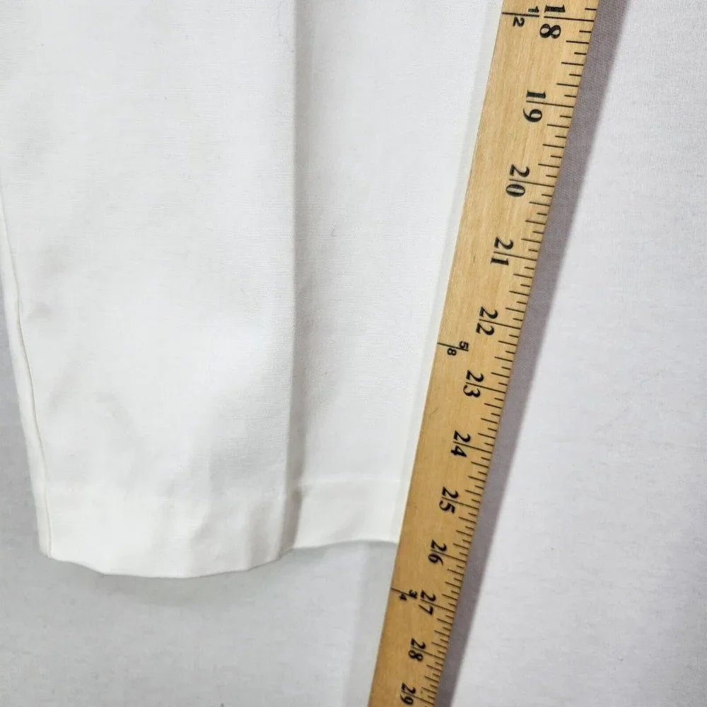 Liz Claiborne Womens Ankle Capri Stretch Pants Size 18 Career Emma Classic White - Picture 6 of 15